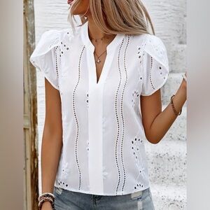 NWOT —White Eyelet Blouse